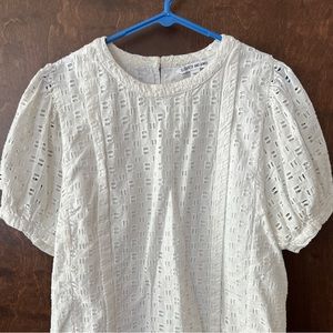 Elizabeth And James Eyelet Short Sleeve Top
